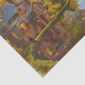 Painting of Bridge Over a Stream Tissue Paper Tissuepapier (Detail)