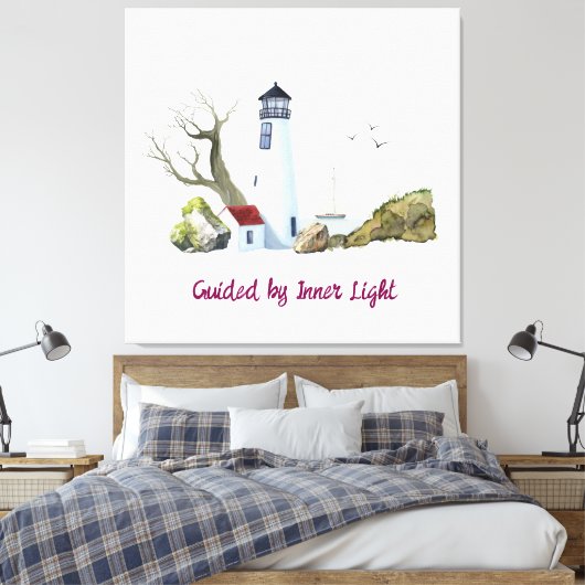 Painting of light house canvas afdruk (Insitu (Slaapkamer))