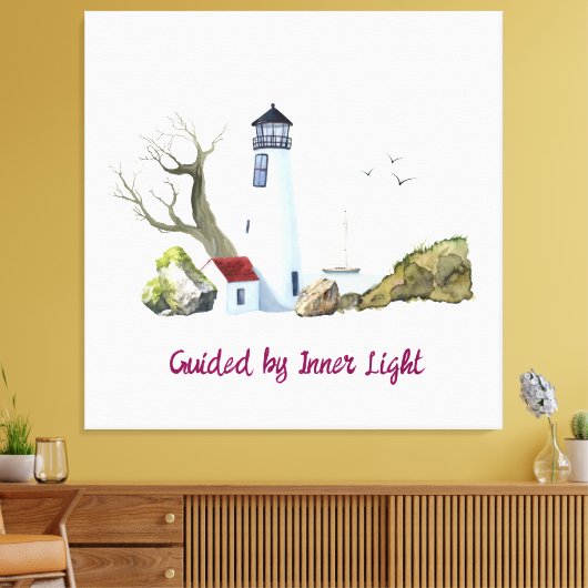Painting of light house canvas afdruk (Insitu (Woonkamer))