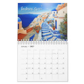 Painting of Santorini Greece Travel Desk Kalender (Jan 2027)