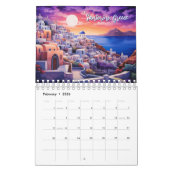 Painting of Santorini Greece Travel Desk Kalender (Feb 2026)