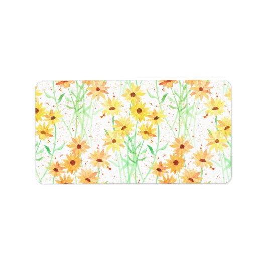 Painting of yellow echinacea flowers etiket (Voorkant)
