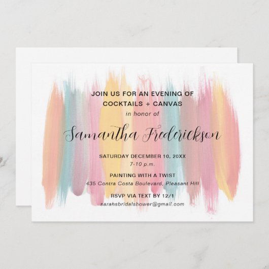 Painting Party Bruids Douche Uitnodiging (Voorkant / Achterkant)