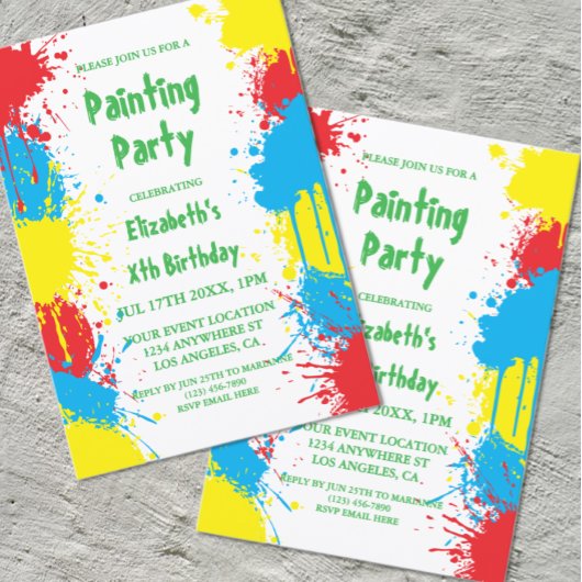 Painting Party Kids Birthday Kaart