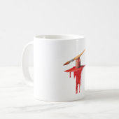 painting red koffiemok (Voorkant links)