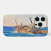 Painting style image of Edro III shipwreck Paphos  iPhone Hoesje (Achterkant horizontaal)