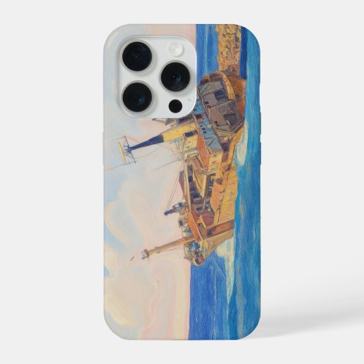 Painting style image of Edro III shipwreck Paphos  iPhone Hoesje (Achterkant)