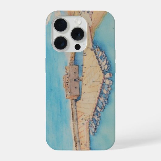 Painting style image of Paphos Castle and harbour iPhone Hoesje (Achterkant)