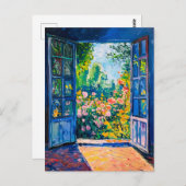 Painting Terrace View of flower garden Briefkaart (Voorkant / Achterkant)