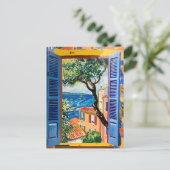 Painting Terrace View of Mediterranean sea Briefkaart (Staand voorkant)