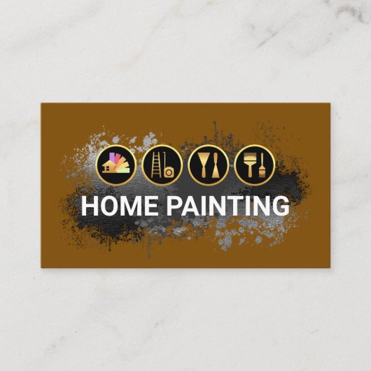 Painting Tools In Paint Splatter Visitekaartje (Voorkant)