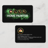 Painting Tools On Green Paint Splatter Visitekaartje (Voorkant / Achterkant)