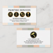 Painting Tools On Sweet Pastel Stripes Visitekaartje (Voorkant / Achterkant)