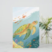 Painting Turtle Briefpapier (Staand voorkant)