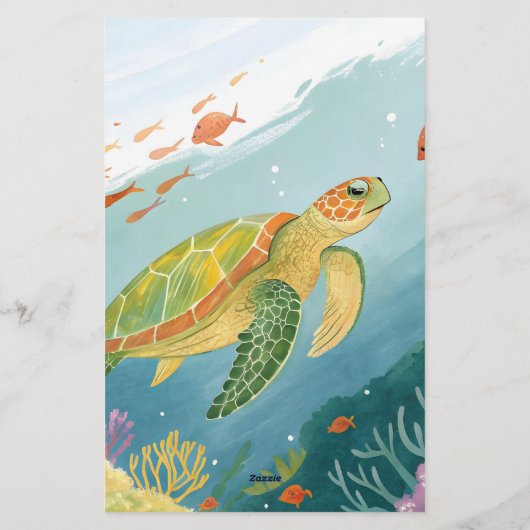Painting Turtle Briefpapier (Achterkant)
