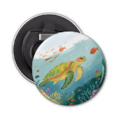 Painting Turtle Button Flesopener (Voorkant)