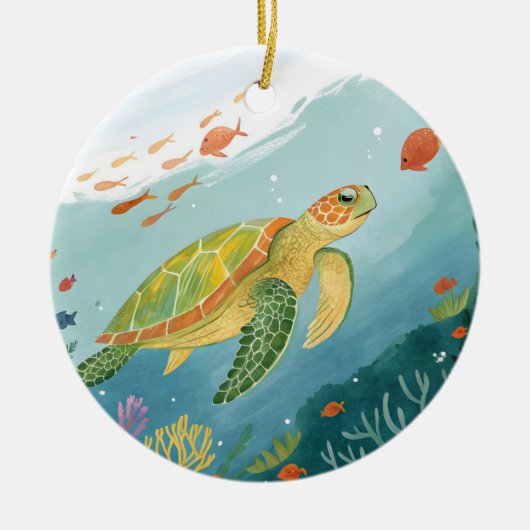 Painting Turtle Keramisch Ornament (Voorkant)