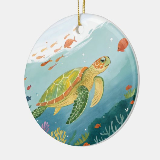 Painting Turtle Keramisch Ornament (Links)