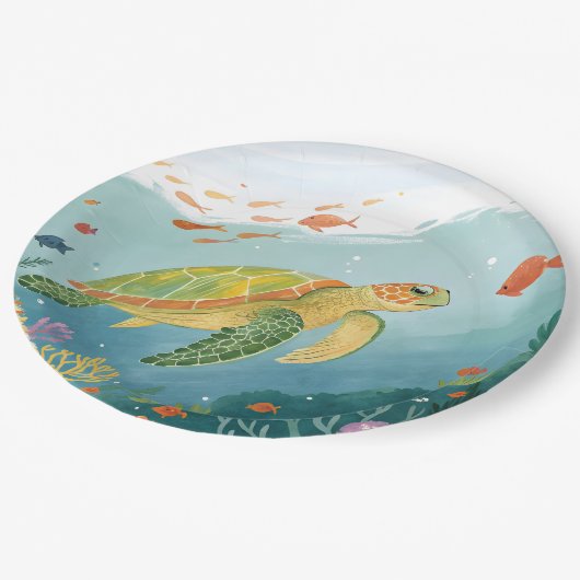 Painting Turtle Papieren Bordje (Gekanteld)