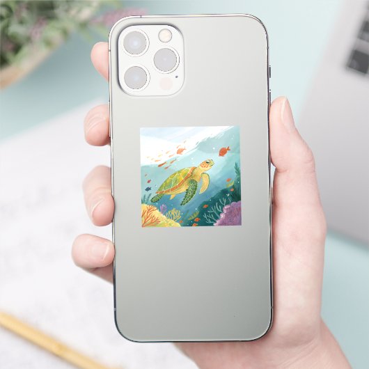 Painting Turtle Sticker (Telefoon)