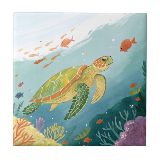 Painting Turtle Tegeltje (Voorkant)