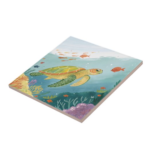 Painting Turtle Tegeltje (Zijkant)