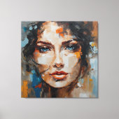 Painting woman's face print on canvas (Voorkant)
