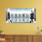 Paintings from Amsterdam & modern fashion models Canvas Afdruk (Insitu (Woonkamer))