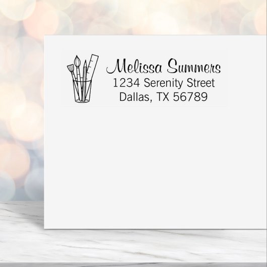 Paintpenseel Ruler Art Craft Address Zelfinktende Stempel