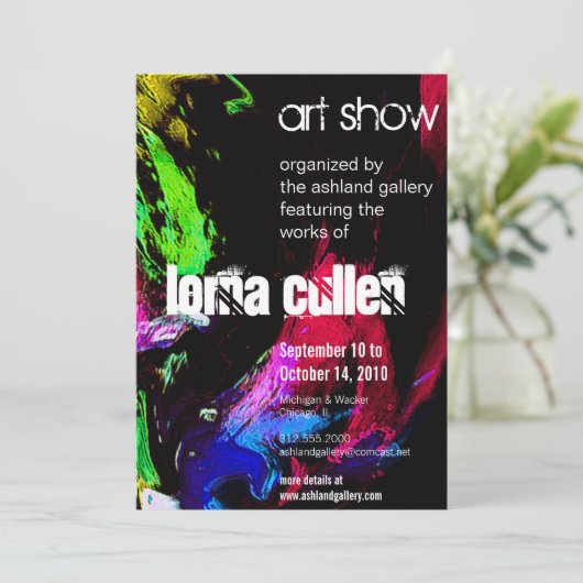 Paints Art show uitnodiging (Staand voorkant)