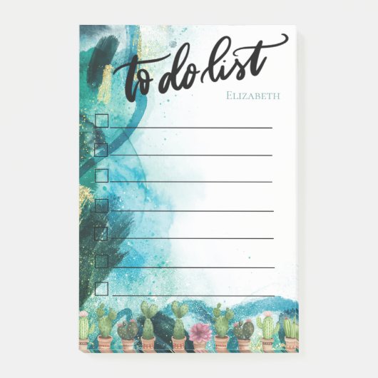 Paintspatten,Cactus Takenlijst Post-it® Notes (Voorkant)