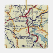 Paintsville KY  Map Keramisch Ornament (Achterkant)