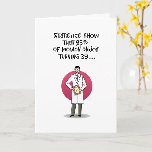 Painully Funny 39th Birthday Kaart (Gele Bloem)