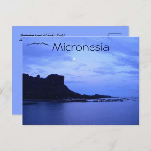 Paipalap Peak Sokehs Rock Indonesië Briefkaart (Voorkant / Achterkant)