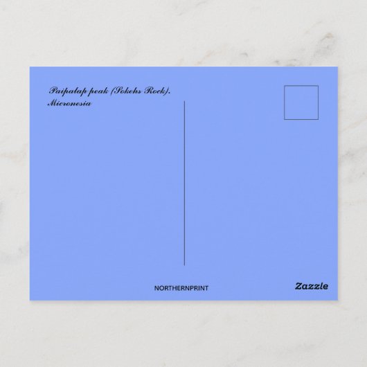 Paipalap Peak Sokehs Rock Indonesië Briefkaart (Achterkant)