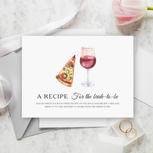 Pair bridal shower Recipe for the bride to be Informatiekaartje