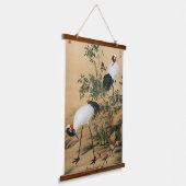 Pair of Cranes in the Shade of Flowers,Chinese Art Hangend Wandkleed (Gebogen)