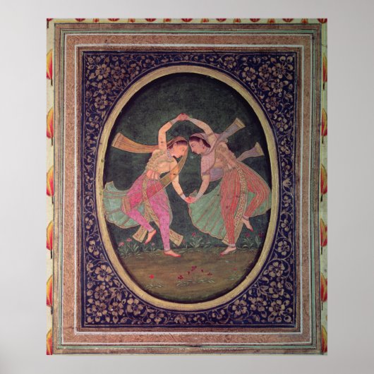 Pair of dancing girls performing a Kathak Poster (Voorkant)