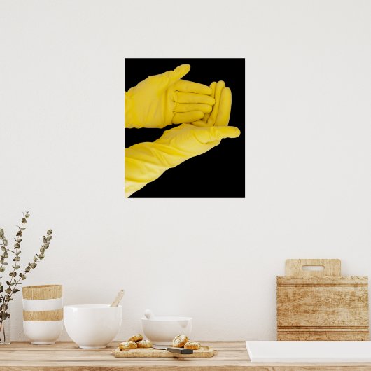 Pair of latex gloves poster (Keuken)