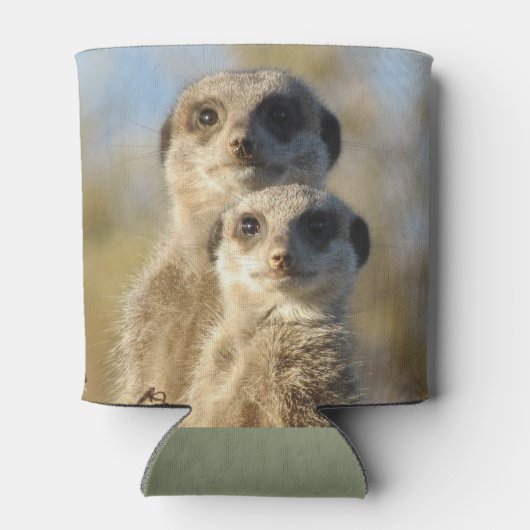 Pair of Meerkats Cute Photo Blikjeskoeler (Achterkant)