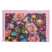 Pair of Pillowcases- Pink Roses Kussensloop (Achterkant-Links)