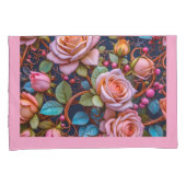 Pair of Pillowcases- Pink Roses Kussensloop (Voorkant-Rechts)