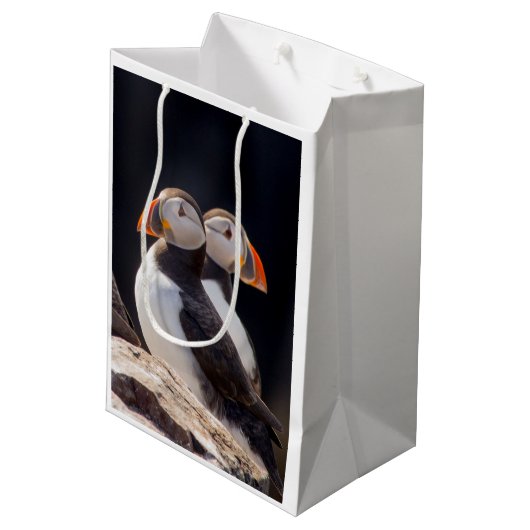Pair of Puffins Medium Cadeauzakje (Achterkant Gekanteld)