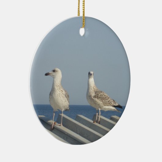 Pair of Seagulls Keramisch Ornament (Rechts)
