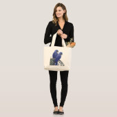 Pair of Stunning Blue Parrots In The Wild Grote Tote Bag (Voorkant (model))