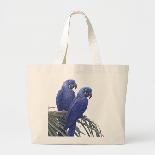 Pair of Stunning Blue Parrots In The Wild Grote Tote Bag (Voorkant)