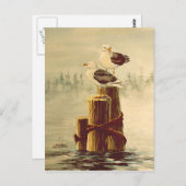 PAIR VAN SEAGULLS DOOR SHARON SHARPE BRIEFKAART (Voorkant / Achterkant)