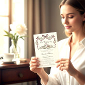 Paired for Life Swans Hand Drawn Wedding Website Kaart