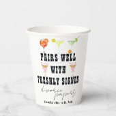 Pairs Well Divorce Papers Cocktail Brunch Party Papieren Bekers (Achterkant)