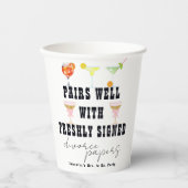 Pairs Well Divorce Papers Cocktail Brunch Party Papieren Bekers (Voorkant)